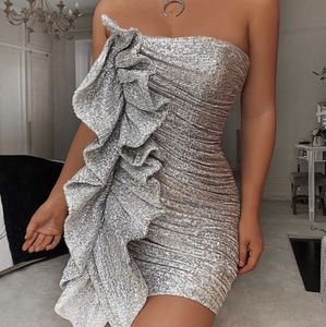 House of CB Grace holographic sequin dress